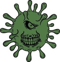 corona virus bakterier monster handritad vektor illustration