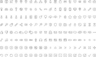 uppsättning ikoner ritad för hand effekt vektor