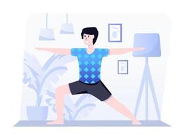 Krieger Yoga und Pose vektor