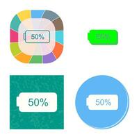 einzigartiges Halbbatterie-Vektorsymbol vektor