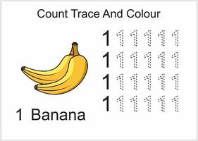 Spuren zählen und Banane färben vektor