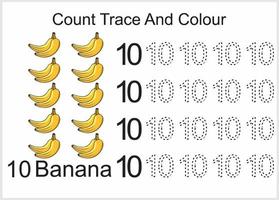 räkna spår och färg banan vektor