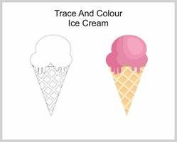 Süßes Eis nachzeichnen und färben vektor