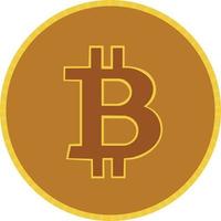 kryptovaluta -ikonen. bitcoin mynt. bitcoin symbol på ett guldmynt. vektor