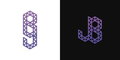 Briefe bj und jb Polygon Logo Satz, geeignet zum Geschäft verbunden zu Polygon mit bj und jb Initialen. vektor