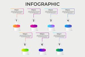 Business-Infografik-Element 7 Schritte oder Optionen. vektor