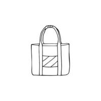 skizzieren von Damen Tasche. Vektor Mode Illustration. Damen Mode Zubehör. Vektor Illustration von Handtasche isoliert auf ein Weiß Hintergrund