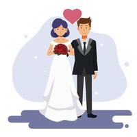 sött paräktenskap. brud och brudgum, bröllop vektor