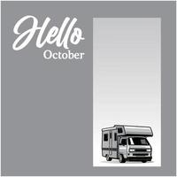 Hallo Oktober Banner Vorlage für Wohnmobil vektor