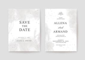 elegante und schöne graue Hochzeitskartenvorlage vektor