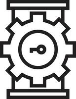 Ausrüstung Rahmen Symbol Symbol Vektor Bild. Illustration von das industriell Rad mechine Mechanismus Design Bild