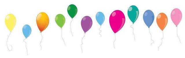 Sammlung farbiger fliegender Ballons vektor