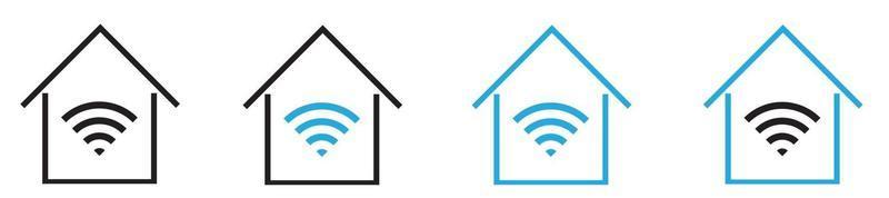 Set mit Vektor-Haus-WLAN, WLAN-Symbolen vektor