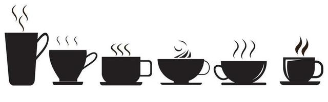 Kaffeetasse Icons Set. Vektor