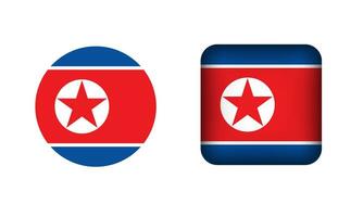 eben Platz und Kreis Norden Korea Flagge Symbole vektor