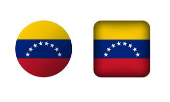 eben Platz und Kreis Venezuela Flagge Symbole vektor