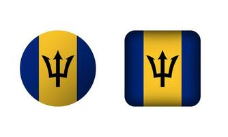 eben Platz und Kreis Barbados Flagge Symbole vektor
