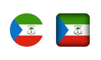 eben Platz und Kreis äquatorial Guinea Flagge Symbole vektor