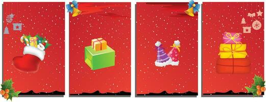 Sammlung ein einstellen von realistisch Weihnachten Dekorationen. 3d machen Vektor Illustration. Design Element zum Gruß Karte oder Einladung.