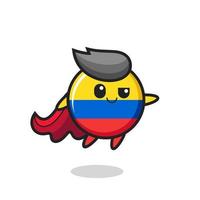 söt colombia flagga märke superhjälte karaktär flyger vektor