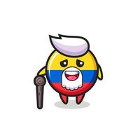 Süßes kolumbianisches Flaggenabzeichen Opa hält einen Stock vektor