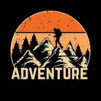 Abenteuer Wandern T-Shirt Designs zum Entdecker vektor