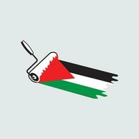 internationell dag av solidaritet med de palestinsk människor med flagga och målning vektor illustration