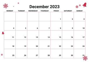 jul särskild kalender för december 2023 vektor