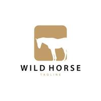 wild Pferd Logo Bauernhof Design Silhouette einfach Vektor Illustration Vorlage