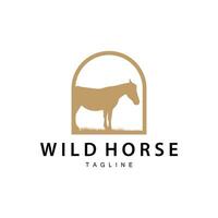 wild Pferd Logo Bauernhof Design Silhouette einfach Vektor Illustration Vorlage