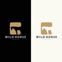 wild Pferd Logo Bauernhof Design Silhouette einfach Vektor Illustration Vorlage