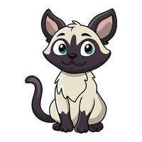 süß Siamese Katze Karikatur auf ein Weiß Hintergrund vektor