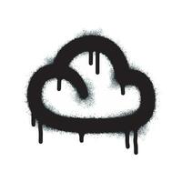 sprühen Graffiti Wolke Zeichen gemalt schwarz auf Weiß. Rauch Symbol. isoliert auf Weiß Hintergrund. Vektor Illustration