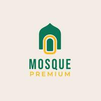 Mihrab Moschee Kuppel Gebet Muslim Logo Design Konzept Vektor Illustration Symbol Symbol