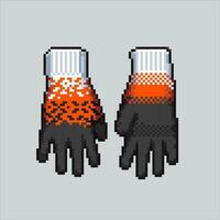 Pixel Kunst Illustration Weihnachten Handschuhe. pixelig Weihnachten Handschuhe. Weihnachten warm Handschuhe pixelig zum das Pixel Kunst Spiel und Symbol zum Webseite und Video Spiel. alt Schule retro. vektor