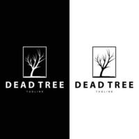 Dürre Logo, trocken Baum Logo Design mit einfach, minimalistisch und modern Vektor Linie Stil