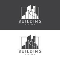 modern Stadt Gebäude Logo Design, luxuriös und einfach städtisch die Architektur vektor