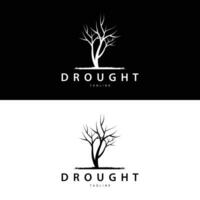 Dürre Logo, trocken Baum Logo Design mit einfach, minimalistisch und modern Vektor Linie Stil