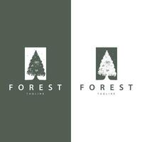skog logotyp, djungel äventyr enkel design vektor, illustration mall vektor