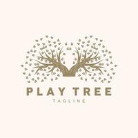 Baum Logo, lehrreich Baum Spielplatz Design einfach Illustration Vorlage vektor