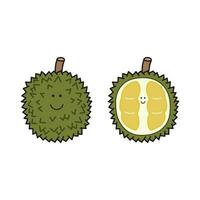 vektor illustration Färg barn leende frukt Durian ClipArt