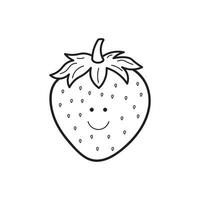 Hand gezeichnet Vektor Illustration Farbe Kinder süß lächelnd Obst Erdbeere Clip Art