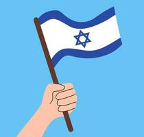 Israel Flagge im Hand. Vektor eben Illustration.