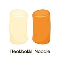 tteokbokki Nudel Vektor. Koreanisch Lebensmittel. würzig Reis Kuchen. tteokbokki Logo Design. vektor