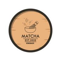 matcha vispa logotyp. matcha logotyp design. vektor