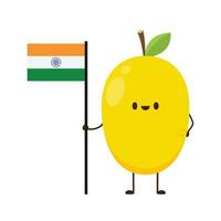 Mango Charakter Design. Indien Flagge Vektor. vektor