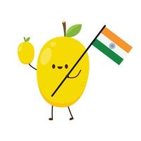 mango karaktär design. Indien flagga vektor. vektor