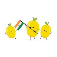 mango karaktär design. Indien flagga vektor. vektor