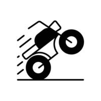 Wheelie Symbol. solide Symbol vektor