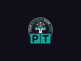 stilvoll pt medizinisch Logo, modern pt Logo Brief Design zum Ihre Klinik vektor